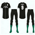 Mens Boys Baseball Wear Black Sublimated Best Quality Baseball Uniform Set Kit for Custom Team Factory Wholesale Low MOQ
