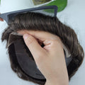 Q6 Invisible Lace Front Natural Hairline Toupee Wig for Man Indian Human Hair Lace and PU Men Capillary Prosthesis Hair System