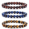 Tiger Eye Stone Bead Bracelet Healing Balance Jewelry for Men Women Lava Stone Diffuser Yoga  Bead Bracelet Men