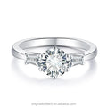 New Design Wholesale 925 Sterling Rings Jewelry 8mm D Color Moissanite Women Silver Plated Gold Diamond Ring
