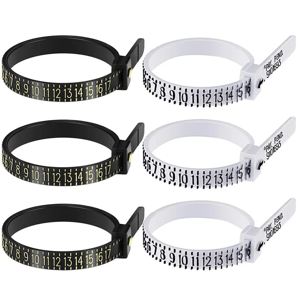 Plastic Jewelry Measuring Tool Ring Sizer Multisizer US Size 1-17 White/Black BJ-12360 China