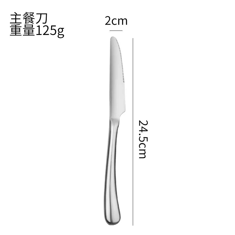 Hot Selling 304 Stainless Steel Cutlery Mirror Flatware Set Luxury Knife Fork Spoon Silverware for Wedding