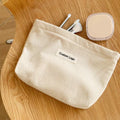 Customized Light Yellow Tsa Travel Size Soft Corduroy Makeup Cosmetic Bag with Zipper for Women