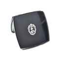 Double-Sided Folding Square Black Hand Mirror Custom Logo White ABS Plastic Magnifying Lighted Silver Finish Desktop Mirror
