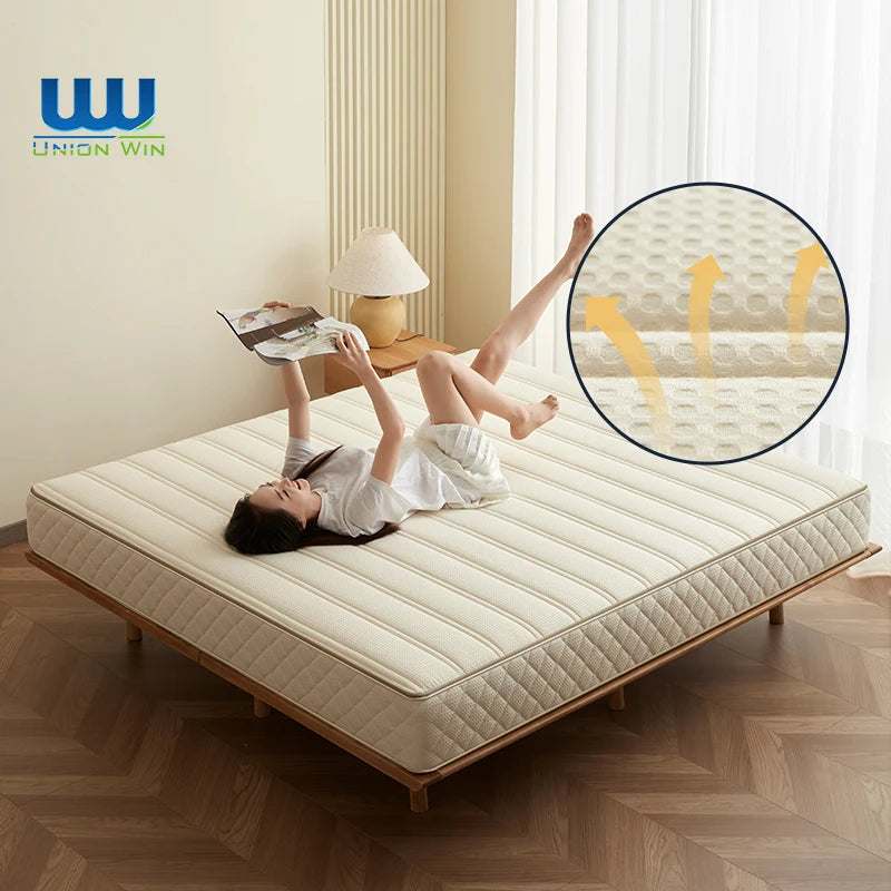 Union Win Soft Single Orthopedic Topper Memory Foam Spring Mattress with Organic Cotton Cover Modern Design for Bedroom Use