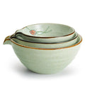 3 Sizes Matcha Bowl Chawan Flower Green Ceramic Bowl with Spout Handmade Porcelain Matte Glaze Traditional Matcha Tea Bowl