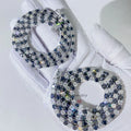 3mm 4mm 5mm 6.5mm Sterling Silver White Gold Color White Mix Black Moissanite Tennis Necklace