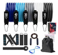 15pcs TPE Gym Power Fitness Toning Tubes Band Set Elastic Tension Rope Resistance Tubes Band for Workout