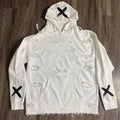 Custom Sweatshirts High Gsm French Terry Cotton Cropped Raw Hem Distressed Hoodie for Men