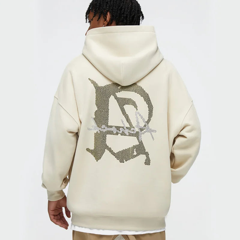 New Autumn/winter Rhinestone Hoodie Bow Hot Drill Zipper Jacket Hoodie Printing Heavyweight Oversized Over Face Hoodie