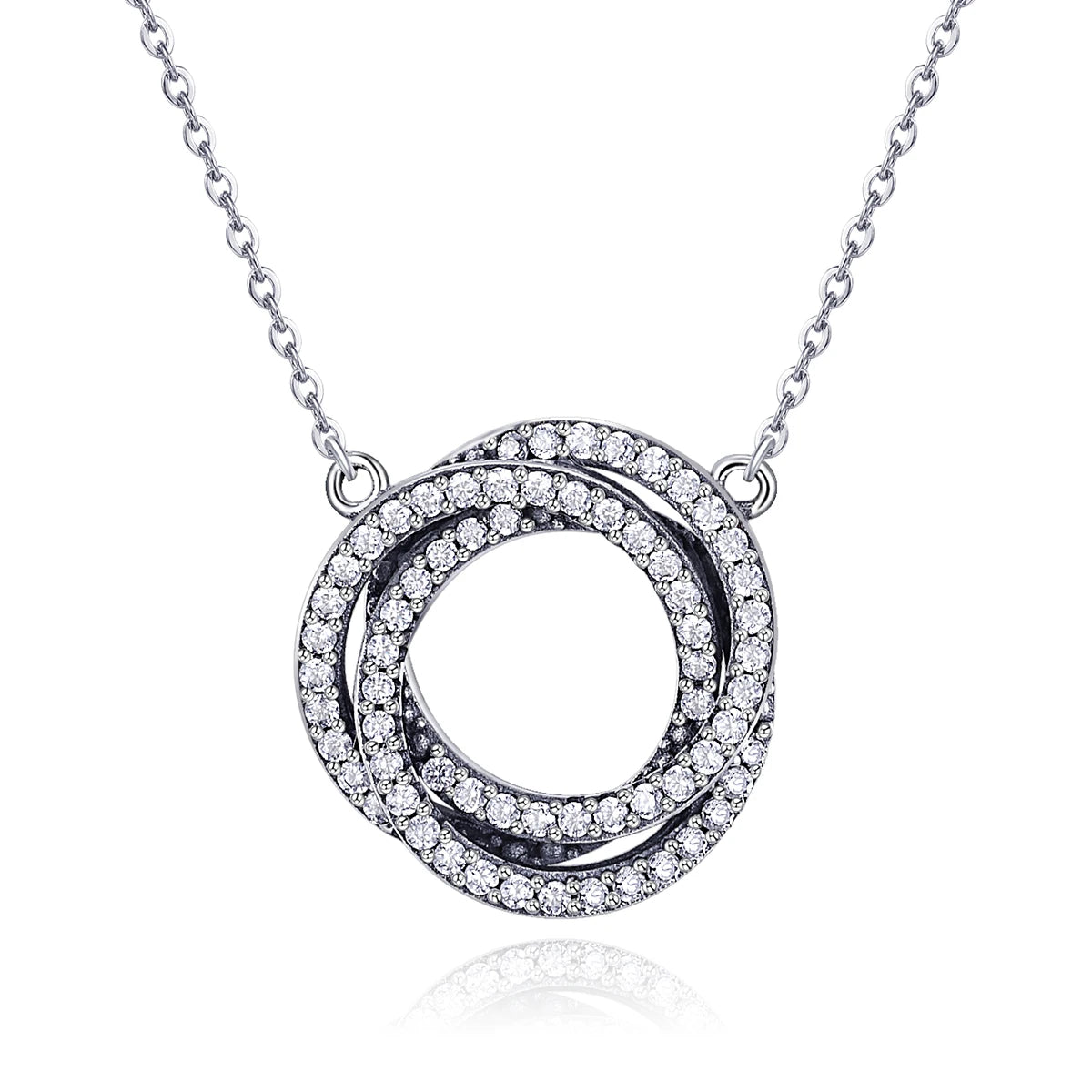 Elegant Minimalist 925 Sterling Silver Necklace with Clear CZ Pendant for Party Women's Jewelry SCN259