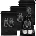 Black Eco-Friendly Non-Woven Fabric Dustproof Shoe Bags with Drawstring for Travel Customizable