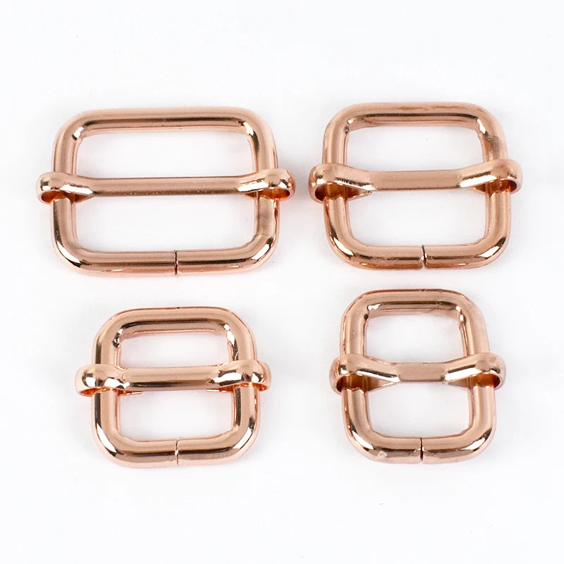 Deepeel F2-12 Rose Gold Buckle Handbag Accessories Webbing Hardware Clasp Bag Strap Adjustable Slider Buckles