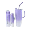 40Oz Travel Plastic Tumbler With Handle 3pcs Set Sport Water Bottle With Lid and Straw Water Bottle