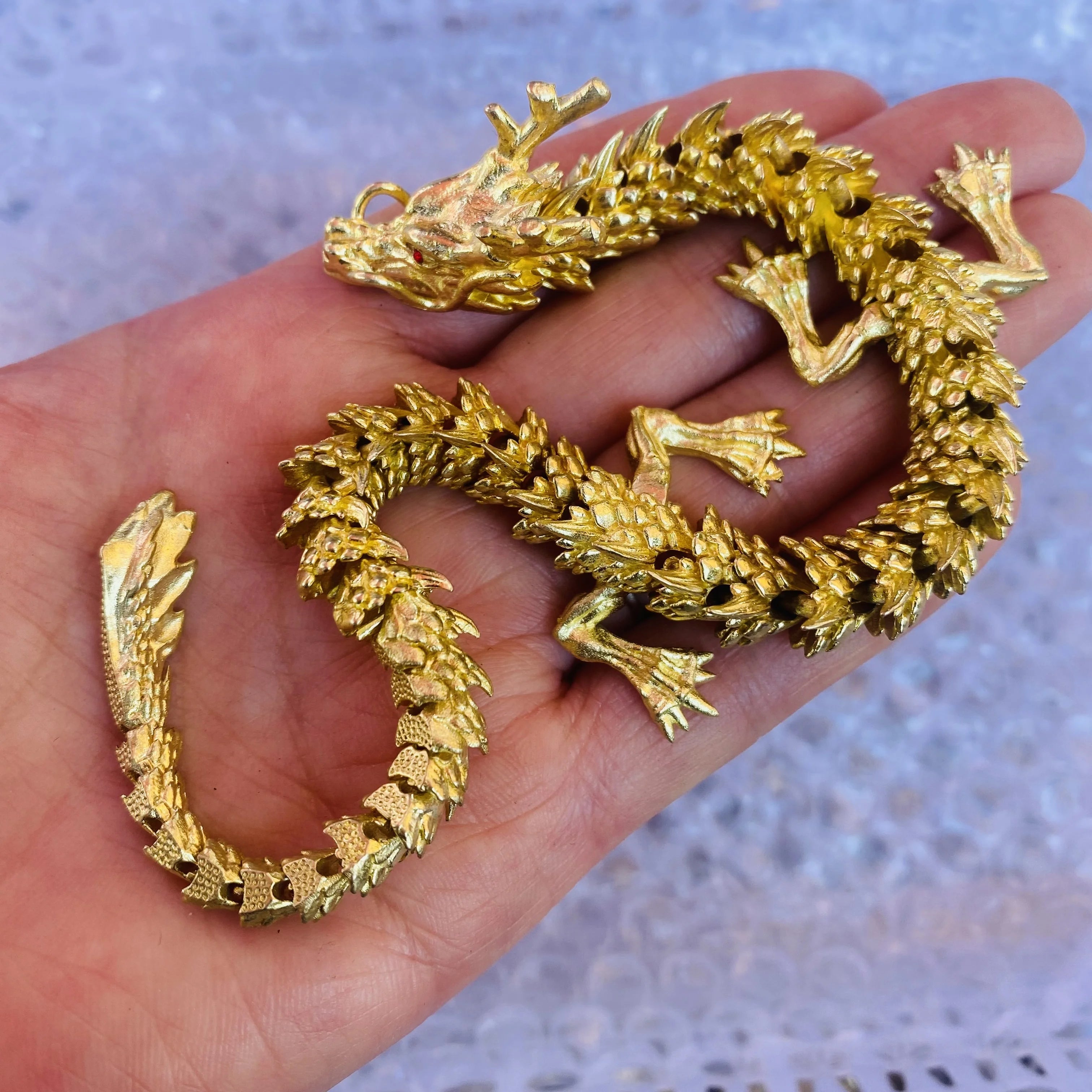 Price Factory Sale 3d Articulated Flexible Chalcopyrite Dragon Pyrite Carved Dragon for Pendant Gifts Ornament