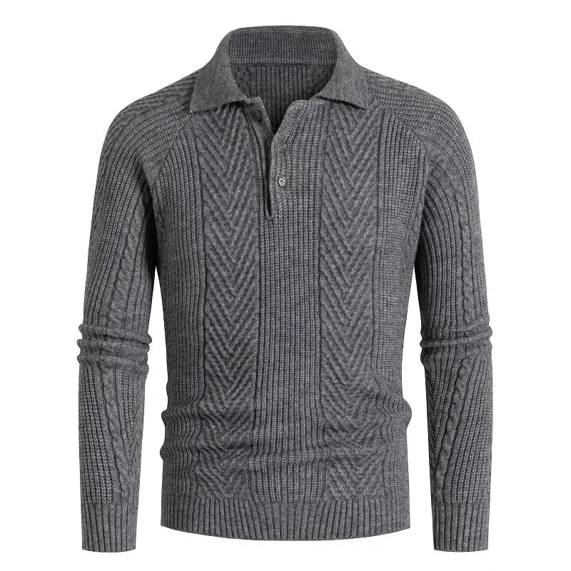 Wholesale New Models Winter European and American Anti-Wrinkle Knitted Zipper Lapel Men's Sweater