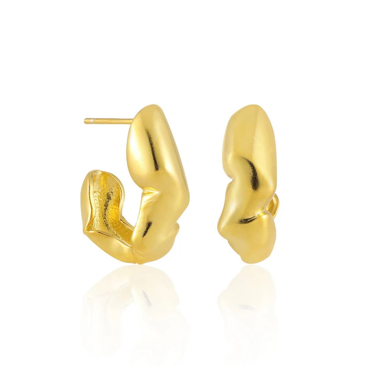 Geometric Irregular Matte S925 Sterling Silver Stud Earrings for Women Jewelry Accessories YB-XY-429