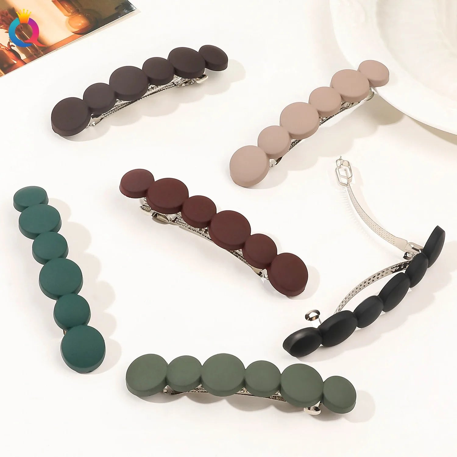 QIYUE Frosted Plastic Hair Clip Half Tied Hair Spring Clamp Side Clip Bangs Clamp