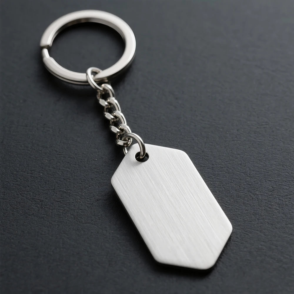 Customizable Fashion Keychains Blank Metal Alloy Stainless Steel Blank Metal Keychain for Engraving