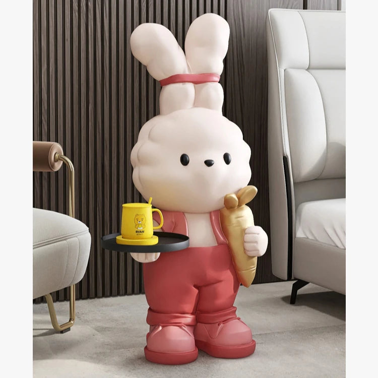 Diy Home Decor Hot Sale Home Decor Bunny Rabbit Tray Statue Creative Diy Home Decoration