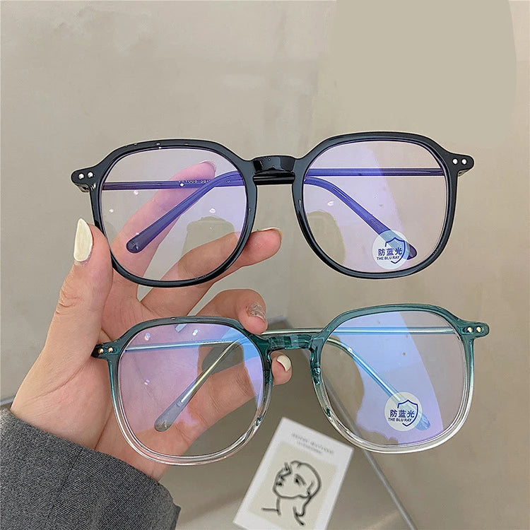 Trendy Women Men Retro Optical Frames Glasses Oversized Squared Anti Blue Light Blocking Eyeglasses