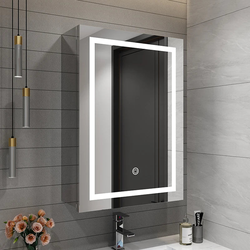 Led Mirror Cabinet Waterproof Backlight Led Lit Modern Bath Mirrors Bath Room Mirror With Hide Light