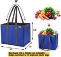 Foldable Collapsible Heavy Load Eco-friendly Reusable Non-Woven Large Grocery Shopping Bag Shopping Container Picnic Basket