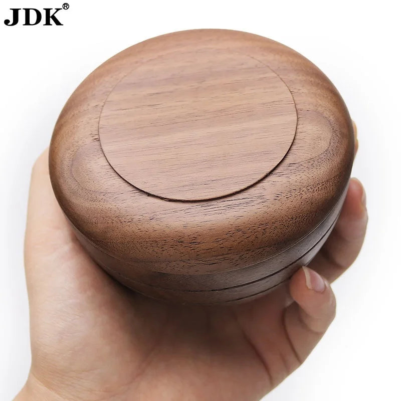 Eco-friendly Natural Black Walnut Wood Round Shave Soap Bowls Convenient Small Wholesale JDK Shenzhen Factory Design
