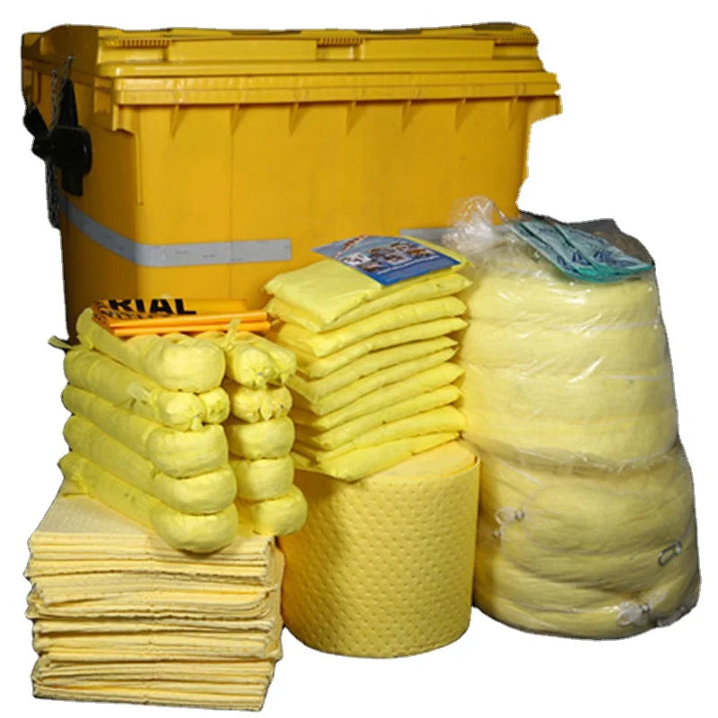1110L Wheeled Locked Chemical Spill Kit Hazmat Absorb Spill Kit Wheeled Mobile Container Bin