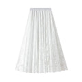 Hot Sale Spring Summer A-Line High Waist Vintage Lace Lady Skirt Women'S Mid-Length Skirt