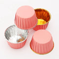 50pcs Gold Liner Aluminum Foil Paper Cupcake Cups Soy Ink Printed Easy Separated Disposable High Quality Baking Supplies Stocks