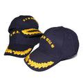 Wholesale Oak Leaf Sprig Pattern Baseball Cap Cool Style Sports Hat With Navy Blue 3D Embroidered Logo Olive Branch Visor