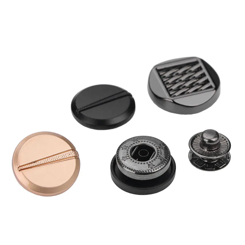 Premium Brass Plated Decorative Metal Snap Button Engraved Logo Snap for Women's Coats Handbags Branded Accessories