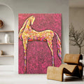 Niche Art Modern Horse Painting Hand-Painted Oil Canvas Three-Dimensional Rock Color for Living Room Porch Decorative Hanging