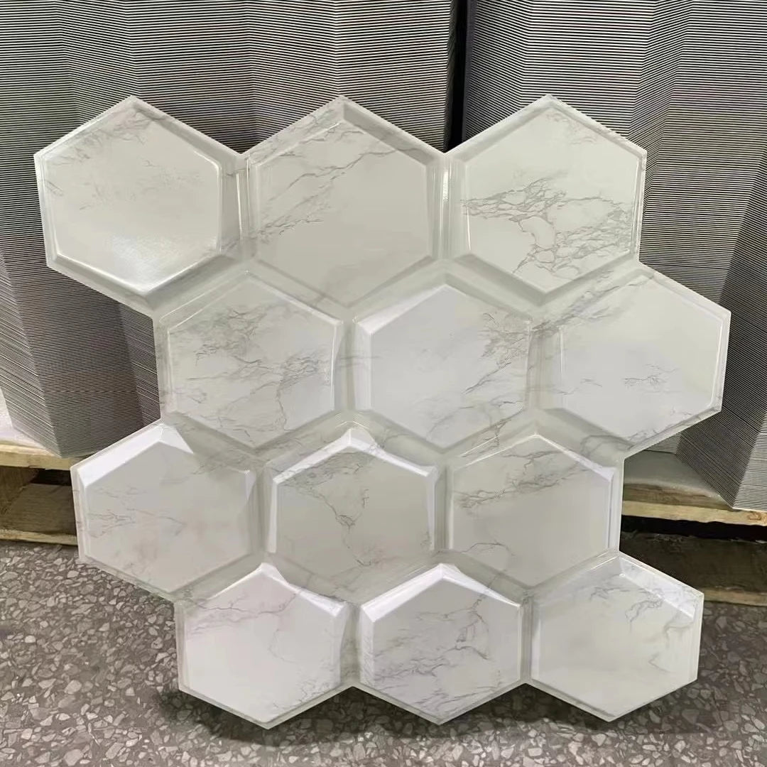 ZJ  Modern PVC Marble 3d Wall Panels Sheet UV Stone Board Wall with Moisture-Protection for Apartment Decor