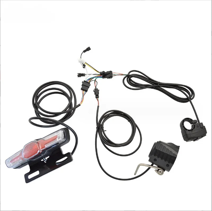 Electric Bicycle Front Light Horn Tail Light Turn Signal Set Five Star Switch Button Skateboard Light Group Modified Parts