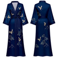 High Quality Satin Robes Woman Long Sleeve Printed Robe Dress Luxury Women Designer Robes