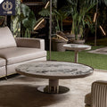 Marble Stone Top Coffee Table Modern Italian Design Luxury Stainless Steel Base Metal Home Use Living Room Furniture