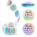 1/1.5 Inches 500pcs Small Round Holographic Thank You Stickers Roll Labels for Business