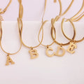18K Gold Herringbone Chain Original English 26 Letter Pendant Necklace High Polishing Jewelry for Gifts