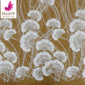 HY2440  New White 3d Jellyfish Pearl Lace Fabric Beaded Sequins Lady Clothing Skirt Dress Fabric Factory Wholesale by Code