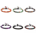 Fashionable 6 mm Colorful Natural Stone Hand Woven Beaded Adjustable Bracelets for Women