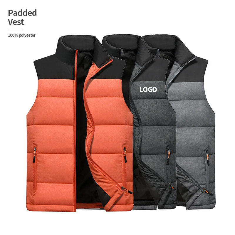 Wholesale Custom Winter Sleeveless Jacket Puffer Bubble Vest Men
