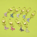 Wholesale Oil Dripping Butterfly Keychain Oil Dripping Butterfly Shape Alloy Keychain Metal Keychain
