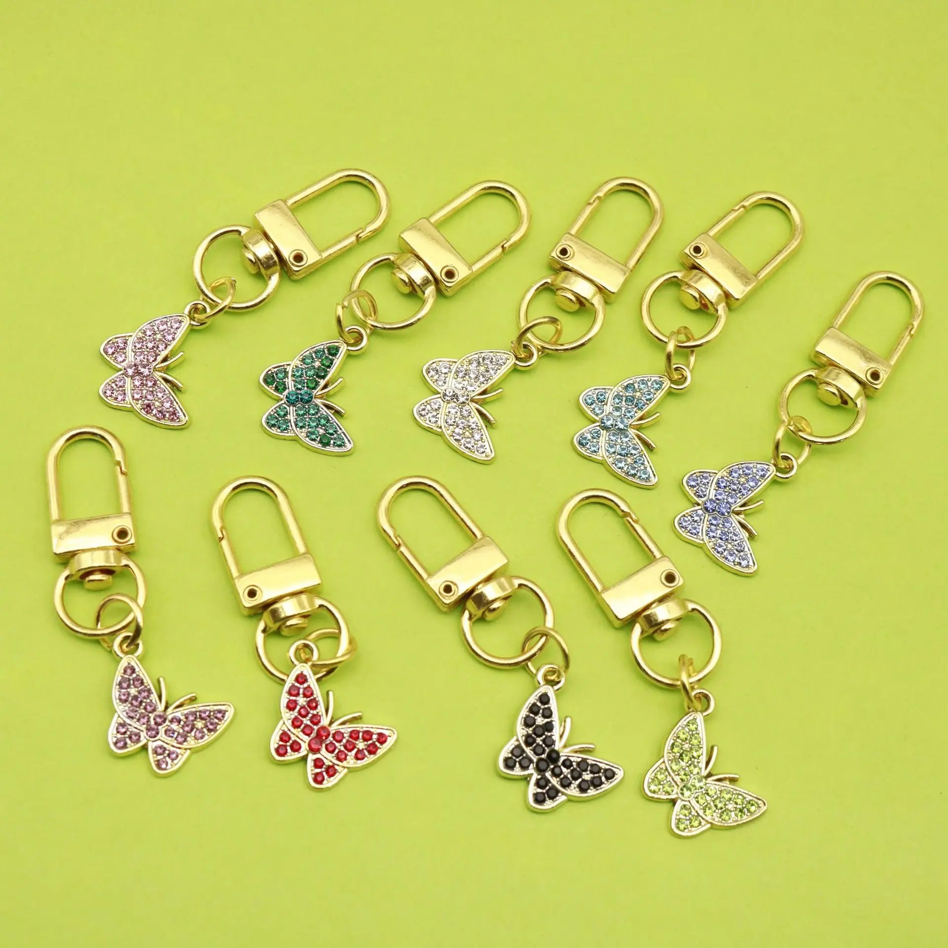 Wholesale Oil Dripping Butterfly Keychain Oil Dripping Butterfly Shape Alloy Keychain Metal Keychain