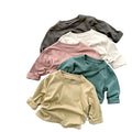 2025 Spring Boys and Girls Solid Cotton Top