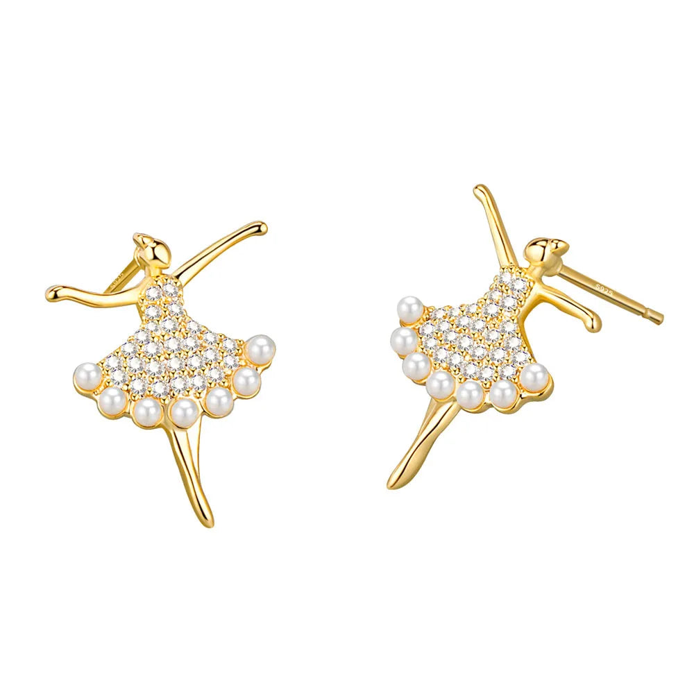 2023 Glamorous Glitter Ballerina Earrings Ballet Girl Earring Exquisite Fairy Women Christmas Gifts Fashion Accessories