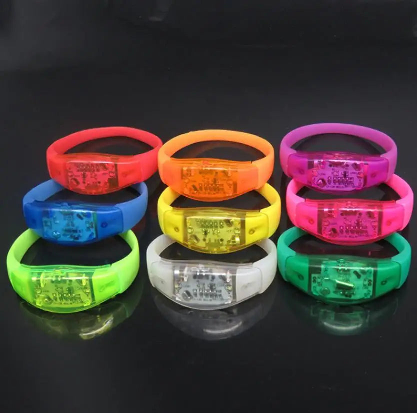 Music Activated Sound Control Led Flashing Bracelet Light up Bangle Wristband Club Party Bar Cheer Luminous Hand Ring Glow Light