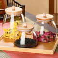 Tableware High Borosilicate Glass Candy Glass Jar Kitchen Grain Sealed Glass Food Storage Container With Airtight Bamboo Lid