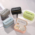 Custom Logo Mini Portable PU Leather Jewelry Box for Women for Travel Earrings Necklace Rings Display and Gift Packaging
